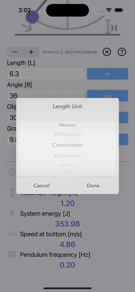 Simple_Pendulum_Calculator iOS App Screenshot 4
