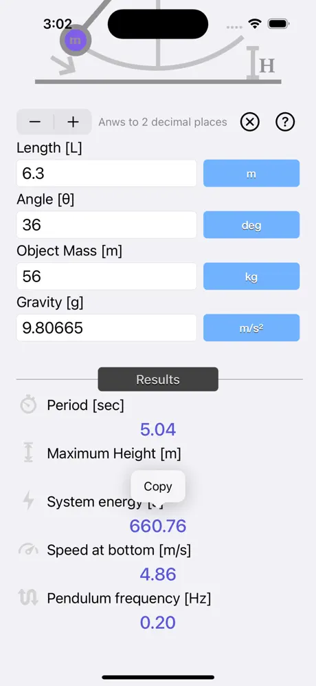 Simple_Pendulum_Calculator iOS App Screenshot 5