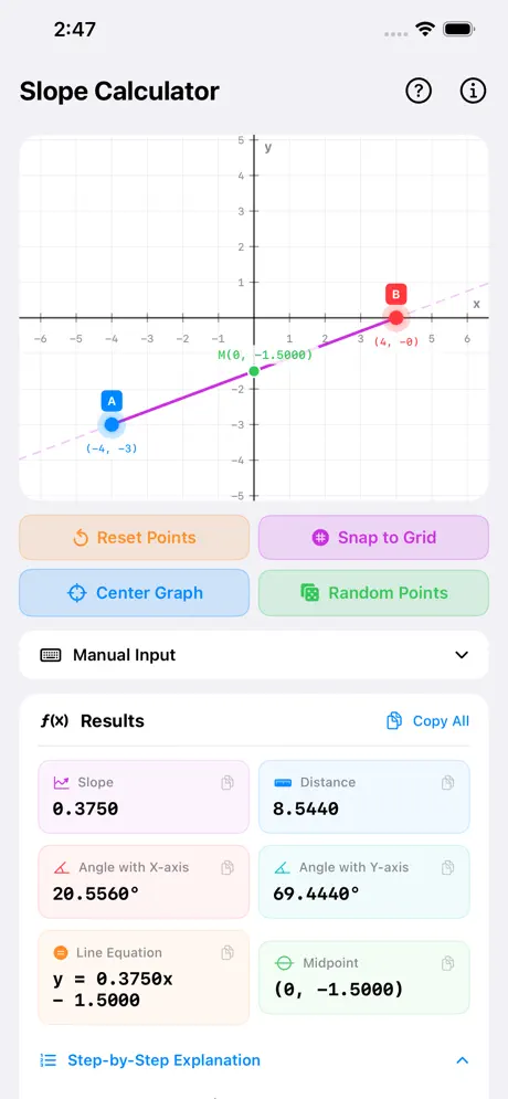 Slope_Calculator_Plus iOS App Screenshot 3