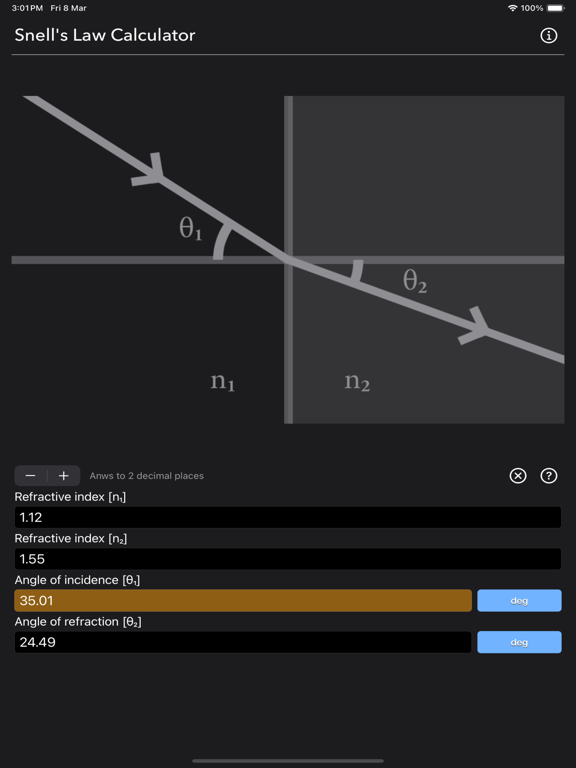 Snell_s_Law_Calculator iPadOS App Screenshot 10
