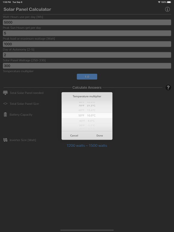 Solar_Panel_Calculator_Plus iPadOS App Screenshot 2