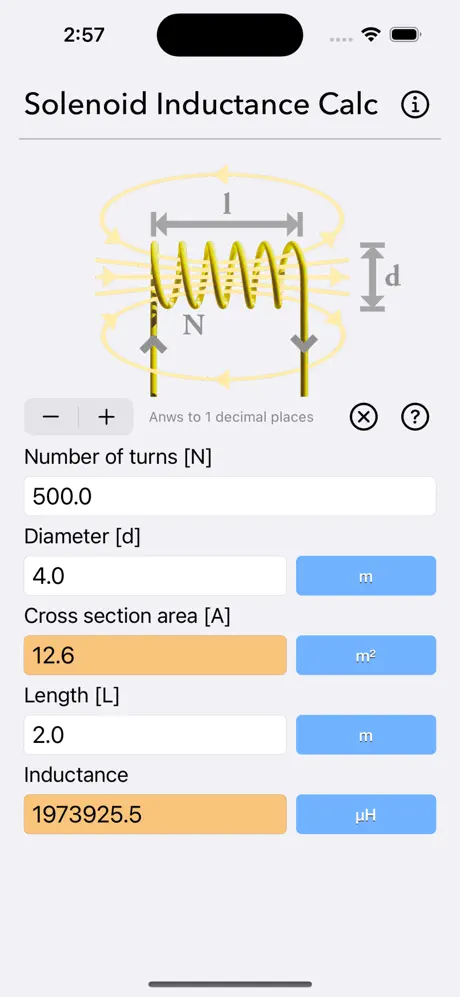 Solenoid_Inductance_Calculator iOS App Screenshot 1