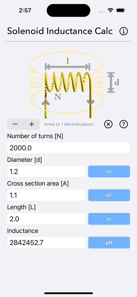 Solenoid_Inductance_Calculator iOS App Screenshot 3