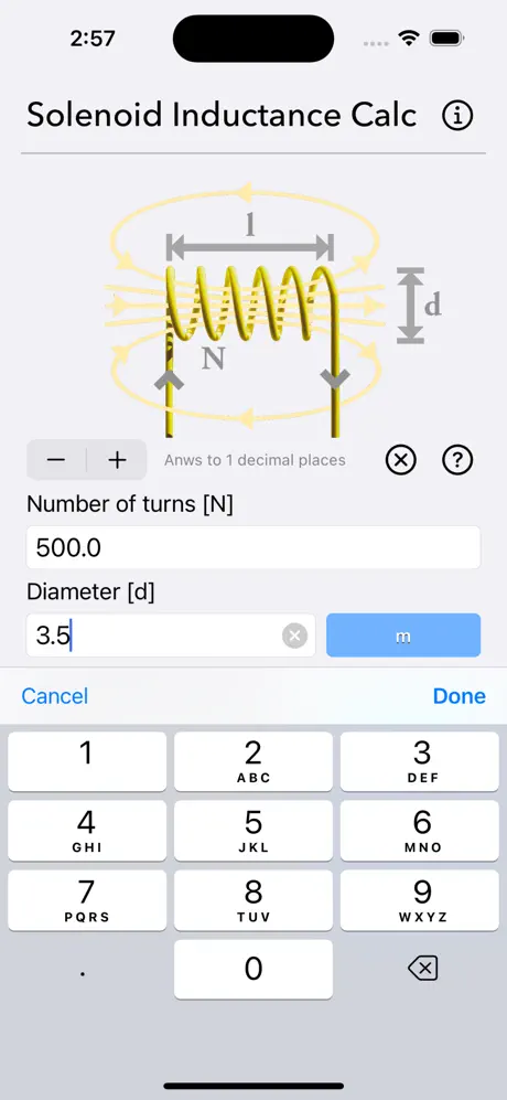 Solenoid_Inductance_Calculator iOS App Screenshot 4