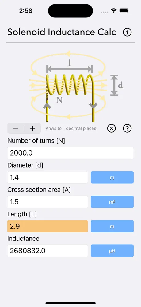 Solenoid_Inductance_Calculator iOS App Screenshot 5