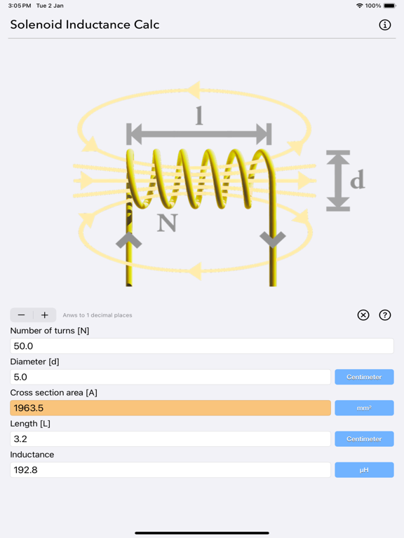 Solenoid_Inductance_Calculator iPadOS App Screenshot 4