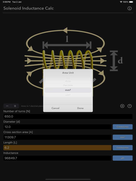 Solenoid_Inductance_Calculator iPadOS App Screenshot 8