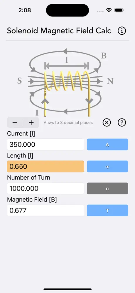 Solenoid_Magnetic_Field_Calc iOS App Screenshot 4
