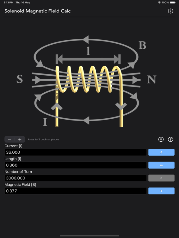 Solenoid_Magnetic_Field_Calc iPadOS App Screenshot 10
