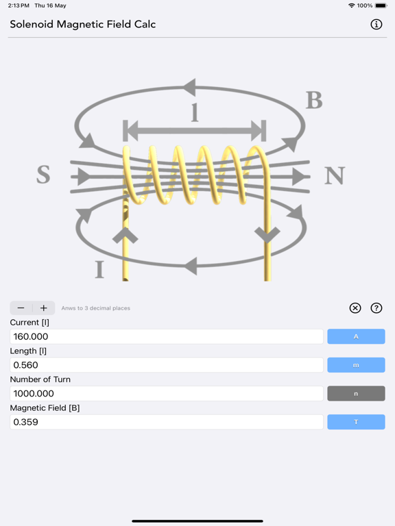 Solenoid_Magnetic_Field_Calc iPadOS App Screenshot 4