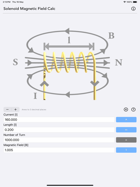 Solenoid_Magnetic_Field_Calc iPadOS App Screenshot 5