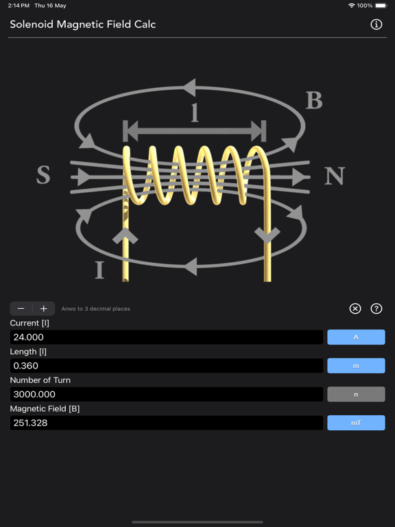 Solenoid_Magnetic_Field_Calc iPadOS App Screenshot 9