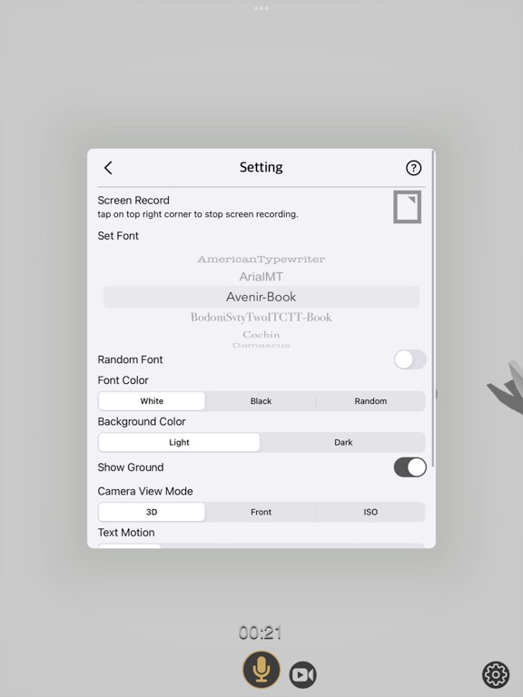 Speech_To_3D_Text iPadOS App Screenshot 3