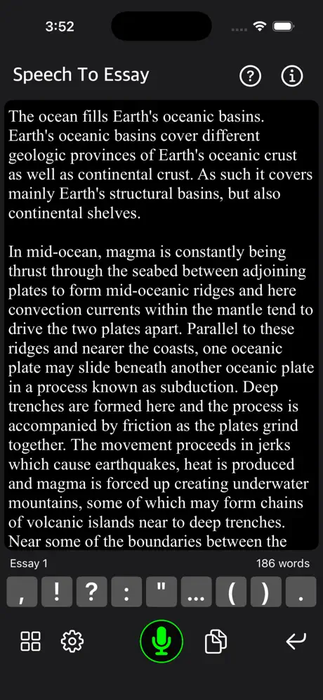 Speech_To_Essay iOS App Screenshot 2