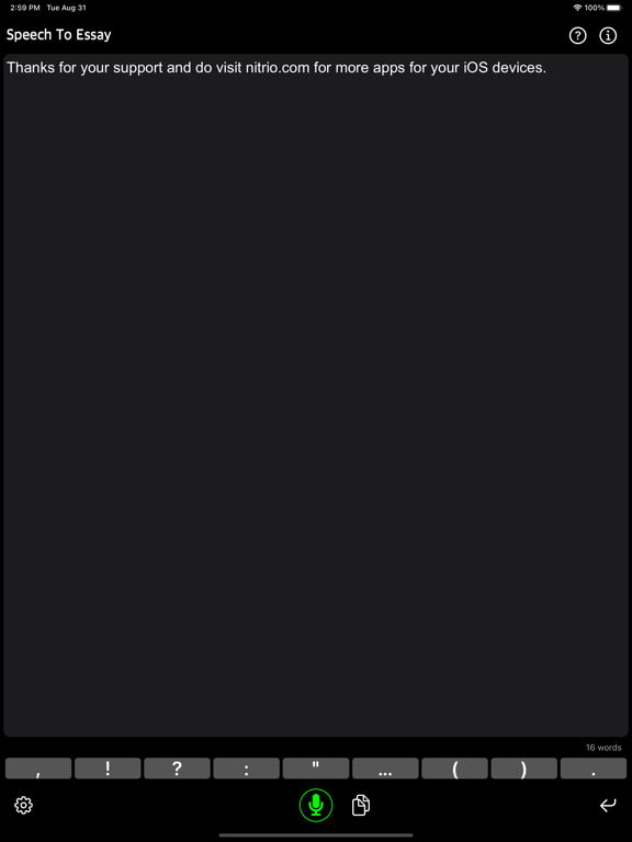 Speech_To_Essay iPadOS App Screenshot 9