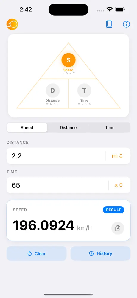 Speed_Distance_Time_Calc iOS App Screenshot 5