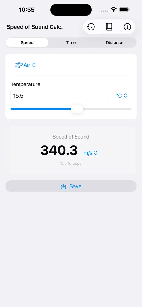 Speed_of_Sound_Calculator iOS App Screenshot 1