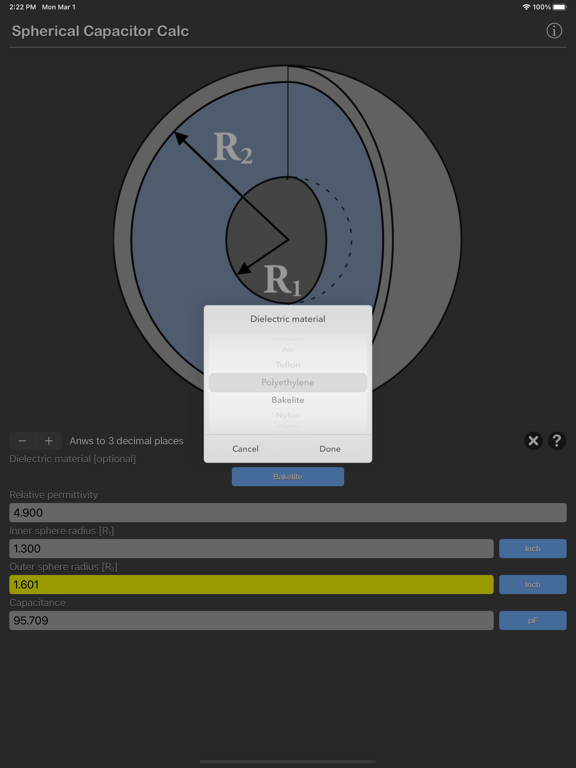 Spherical_Capacitor_Calculator iPadOS App Screenshot 8