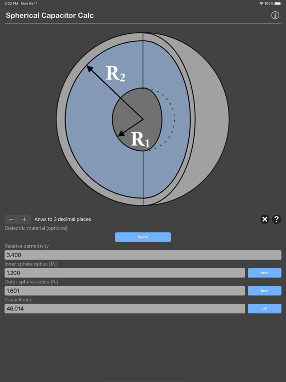 Spherical_Capacitor_Calculator iPadOS App Screenshot 9