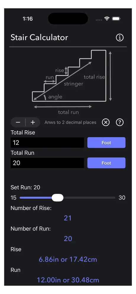 Stair_Calculator_Plus iOS App Screenshot 4