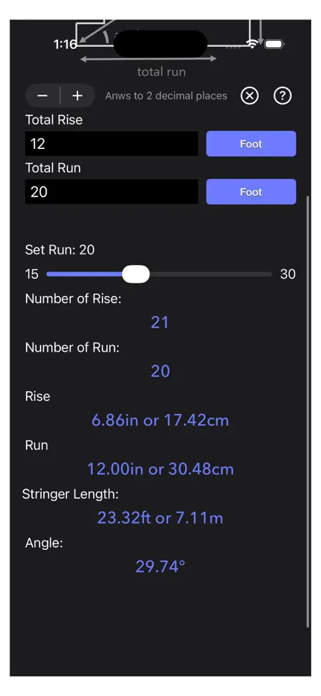 Stair_Calculator_Plus iOS App Screenshot 5