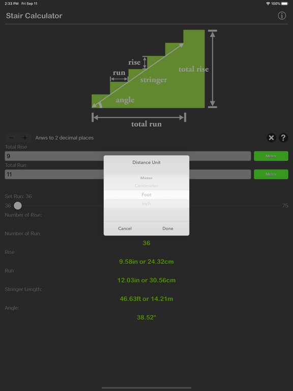 Stair_Calculator_Plus iPadOS App Screenshot 4