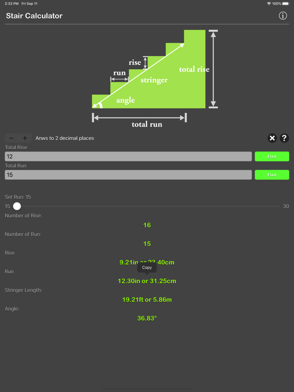 Stair_Calculator_Plus iPadOS App Screenshot 5