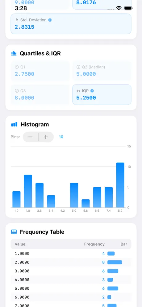 Statistics_Calculator_Plus iOS App Screenshot 2