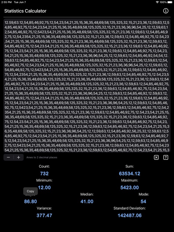 Statistics_Calculator_Plus iPadOS App Screenshot 1
