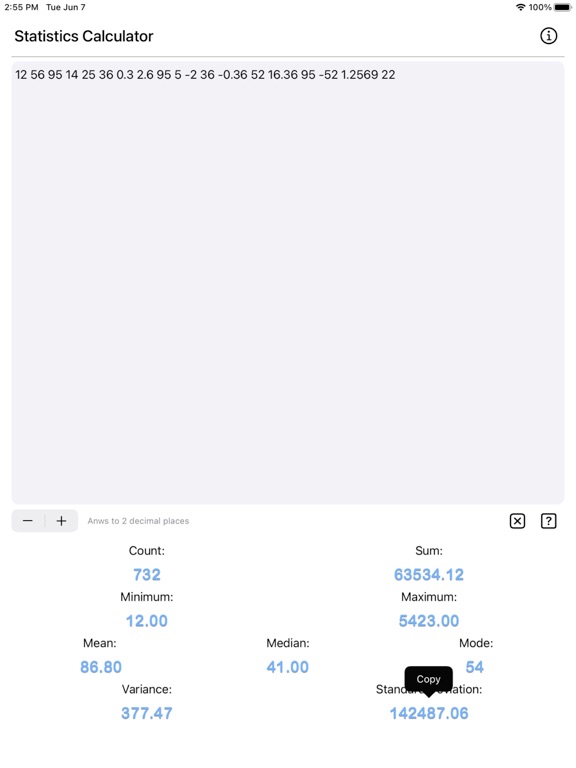 Statistics_Calculator_Plus iPadOS App Screenshot 6