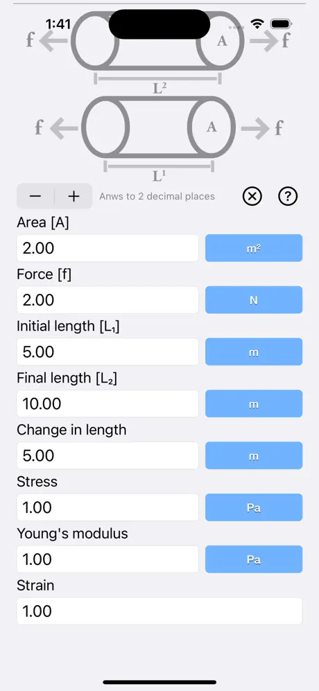Stress_Strain_Calculator iOS App Screenshot 2