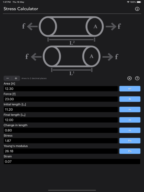 Stress_Strain_Calculator iPadOS App Screenshot 9