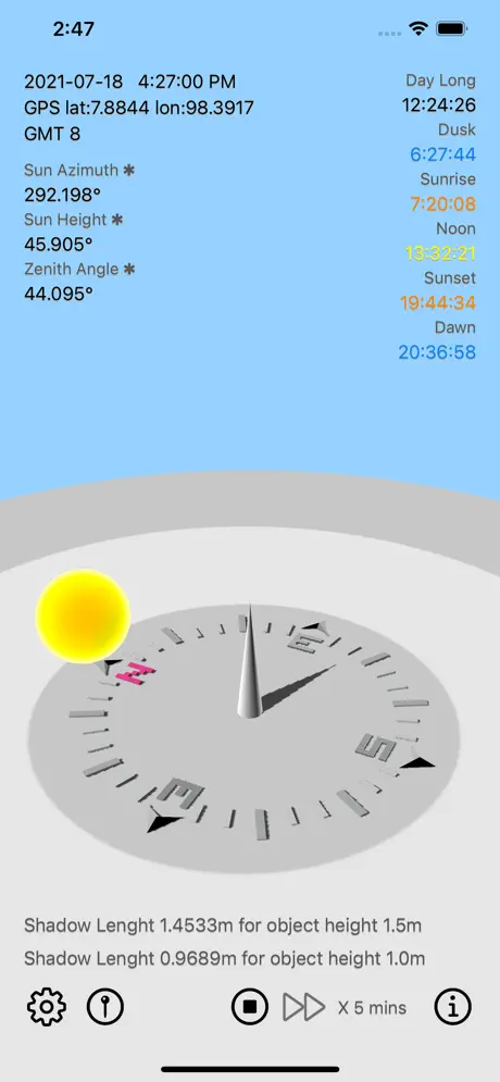Sun_Calculator iOS App Screenshot 2