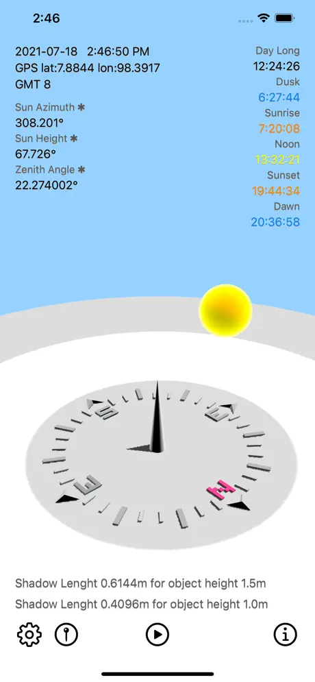 Sun_Calculator iOS App Screenshot 4