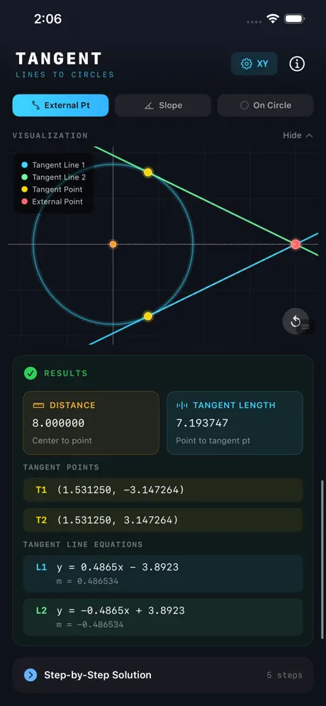 Tangent_Lines_to_Circles_Calc iOS App Screenshot 2