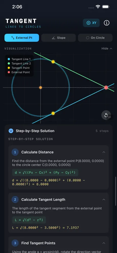 Tangent_Lines_to_Circles_Calc iOS App Screenshot 3