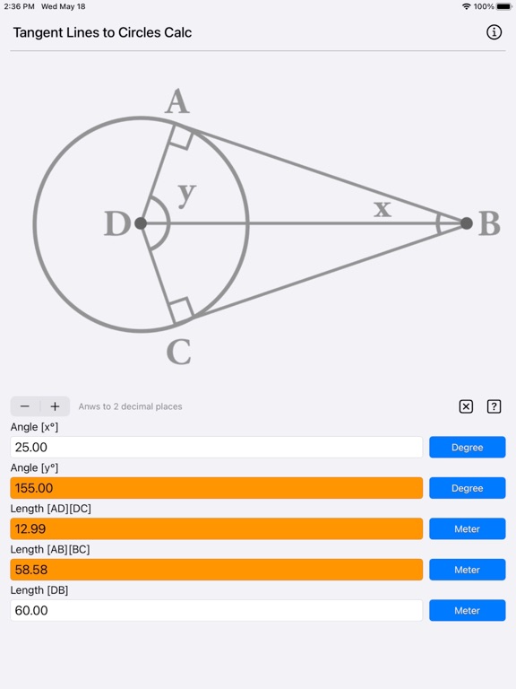 Tangent_Lines_to_Circles_Calc iPadOS App Screenshot 3