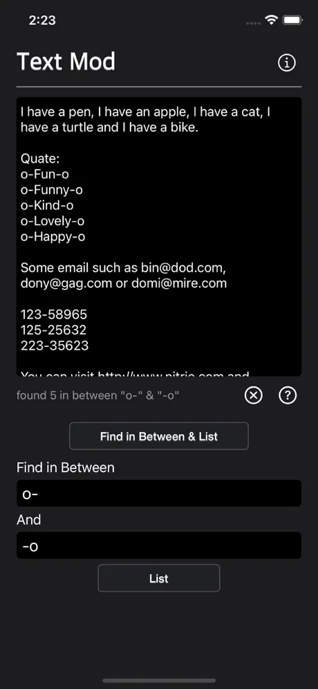 Text_Mod iOS App Screenshot 1