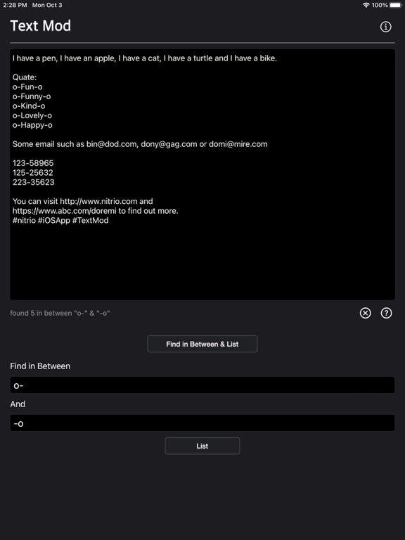 Text_Mod iPadOS App Screenshot 1