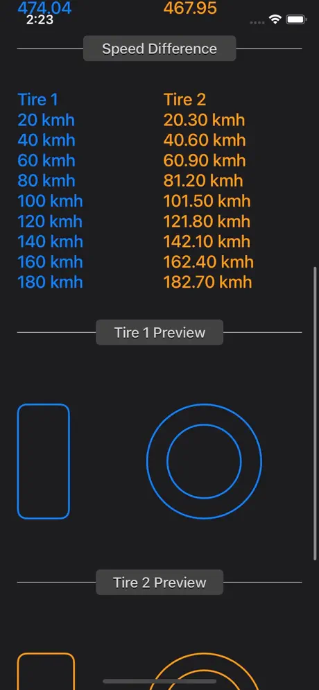 Tire_Size_Calculator_Plus iOS App Screenshot 2