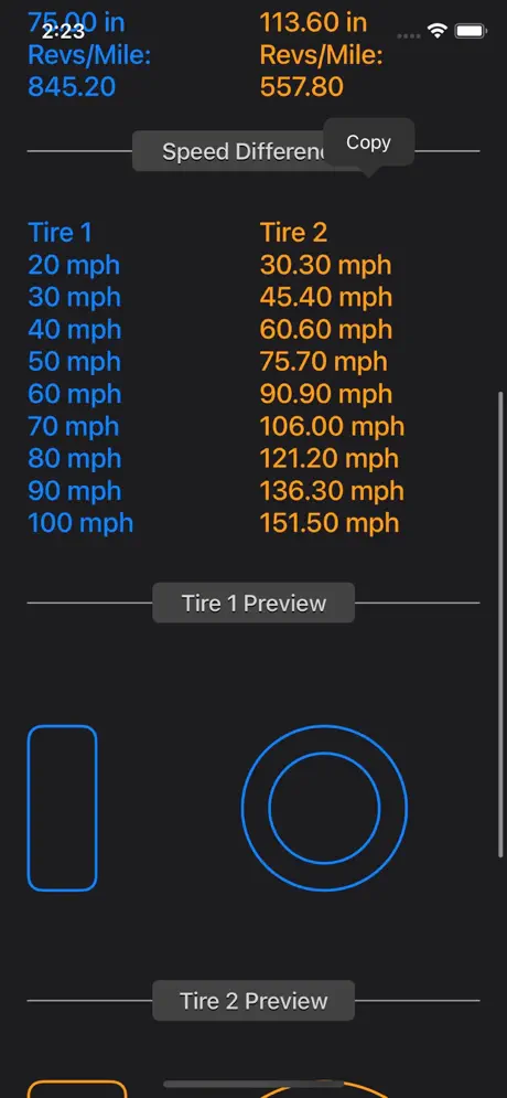 Tire_Size_Calculator_Plus iOS App Screenshot 5