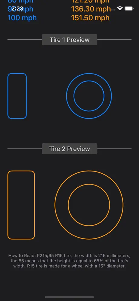 Tire_Size_Calculator_Plus iOS App Screenshot 6