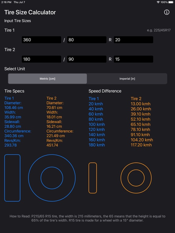 Tire_Size_Calculator_Plus iPadOS App Screenshot 5