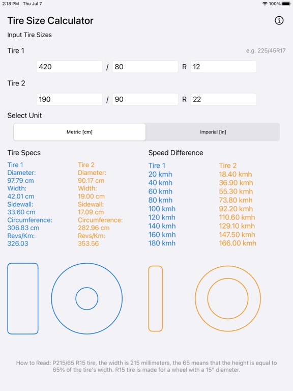 Tire_Size_Calculator_Plus iPadOS App Screenshot 9