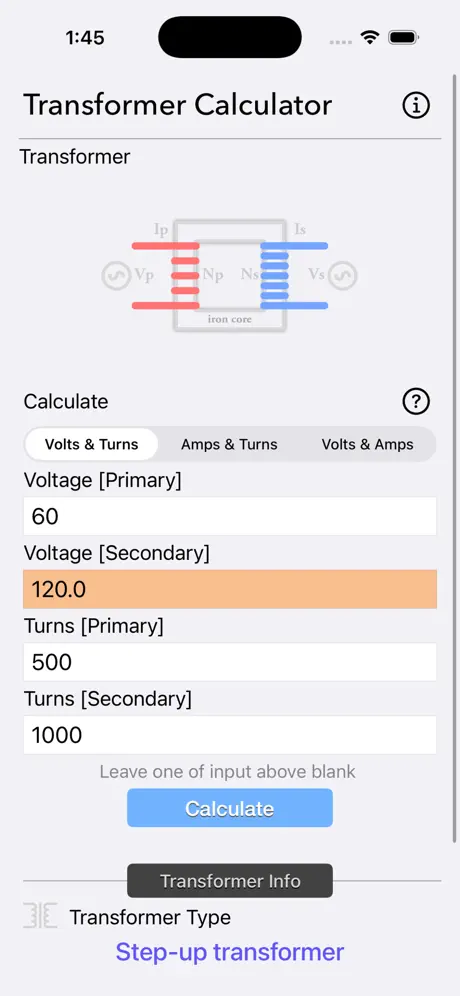Transformer_Calculator_Plus iOS App Screenshot 6
