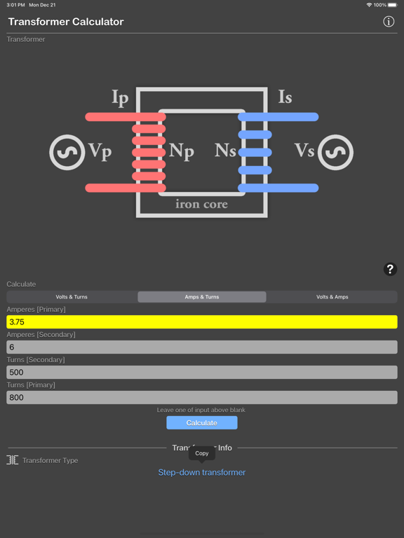 Transformer_Calculator_Plus iPadOS App Screenshot 5