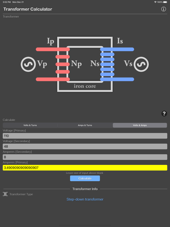 Transformer_Calculator_Plus iPadOS App Screenshot 9