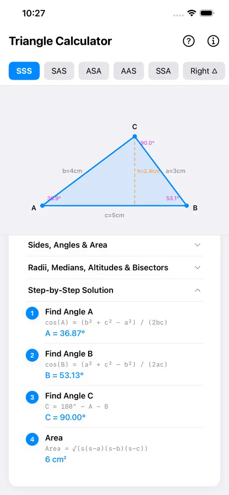 Triangle_Calculator_Plus iOS App Screenshot 2