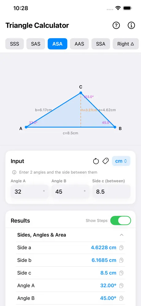 Triangle_Calculator_Plus iOS App Screenshot 5