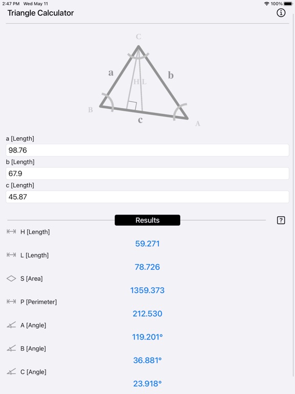 Triangle_Calculator_Plus iPadOS App Screenshot 10